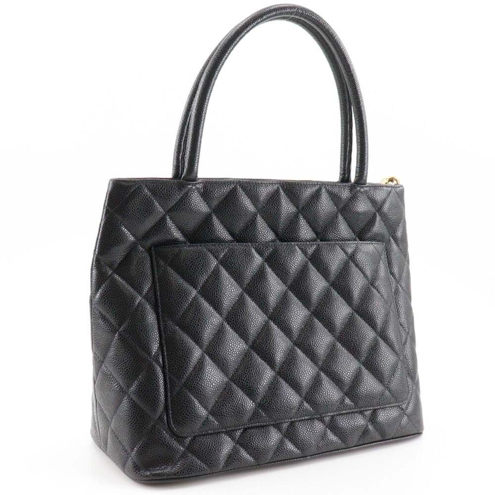 CHANEL Black Caviar Leather Logo Tote Bag - Picture 3 of 12